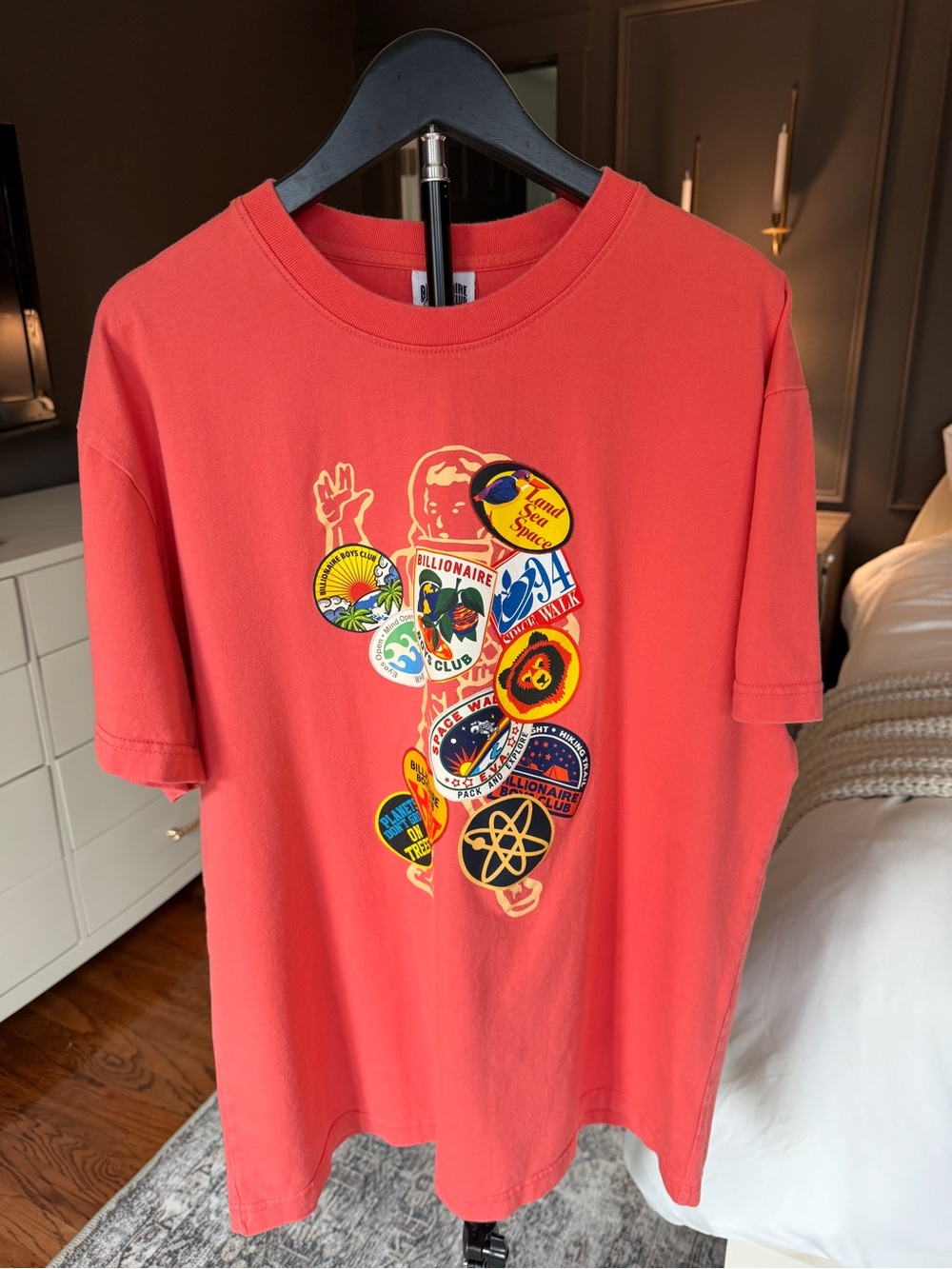 Billionaire Boys Club Astronaut Graphic T-Shirt XL Space Patch Logo Tee